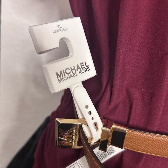 Michael Kors Reversible Faux Leather Belt in Cognac and Gold Size XL - Picture 4 of 12
